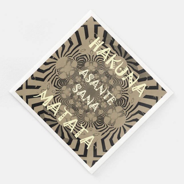 Guardanapo De Papel De Jantar Zebra Print Hakuna Matata Paper Janto Napkins (Canto)