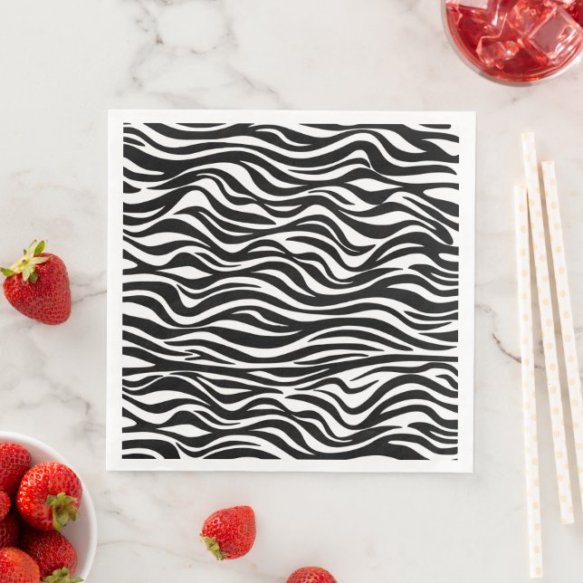 Guardanapo De Papel De Jantar Zebra Skin Impressão (Insitu)