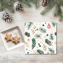 Guardanapo de Papel de Natal Botânico Caprichoso