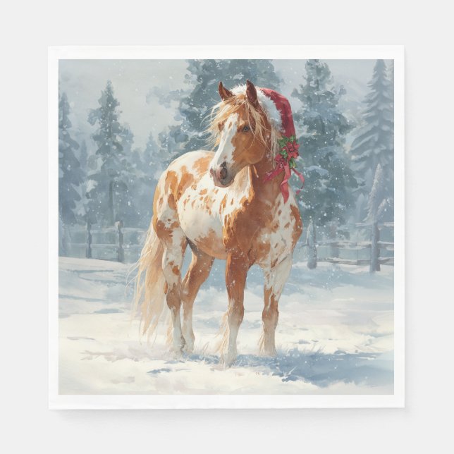 Guardanapo de papel de Natal/Cavalo Appalossa lind (Frente)