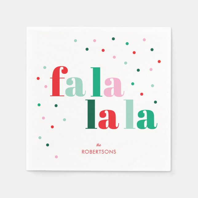 Guardanapo de Papel de Natal Vermelho Verde Rosa F (Frente)