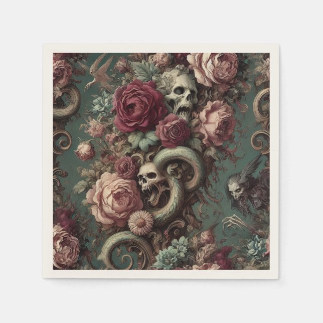 Guardanapo De Papel De Osso e Vinha - Vitoriano Gótico (Frente)