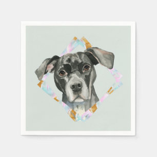 Guardanapo De Papel De "pintura da aguarela do cão do pitbull todas a