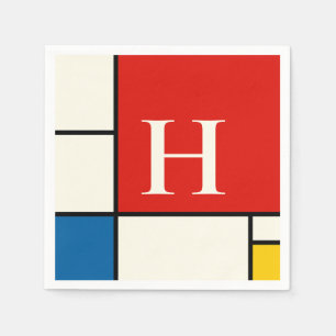 Guardanapo De Papel De Stijl Inspirou o Monograma dos Quadrados Primár