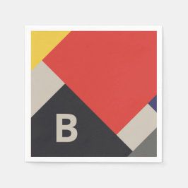 Guardanapo De Papel De Stijl Inspirou o Monograma dos Quadrados Primár