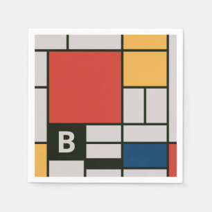 Guardanapo De Papel De Stijl Inspirou o Monograma dos Quadrados Primár