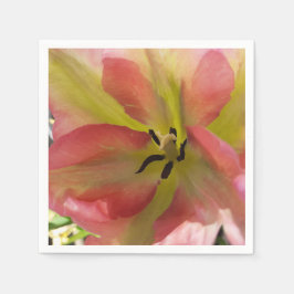 Guardanapo de papel de tulipa rosa e amarelo