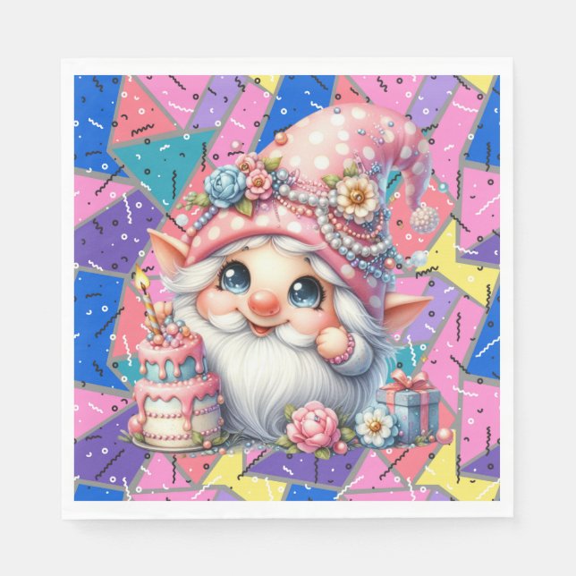 Guardanapo De Papel De Volta À Idade De Aniversário Retroativa Napkins (Frente)