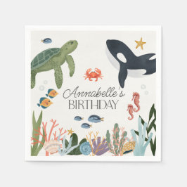 Guardanapo De Papel Debaixo do Decor de Festas de aniversário do Ocean