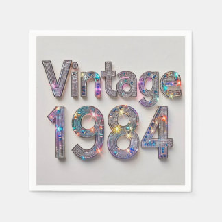 Guardanapo De Papel Décadas de Diamante: Vintage 1984 Cocktail Napkin
