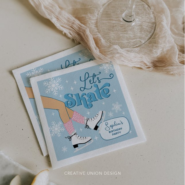 Guardanapo De Papel Decado do Partido do Skate de Inverno de Aniversár (Criador carregado)