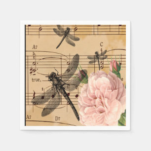 Guardanapo De Papel Decagem do Partido Napkins Flor Musical Napkins