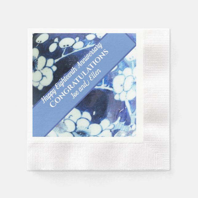 Guardanapo De Papel Décimo Oitavo Aniversário de Casamento (Frente)