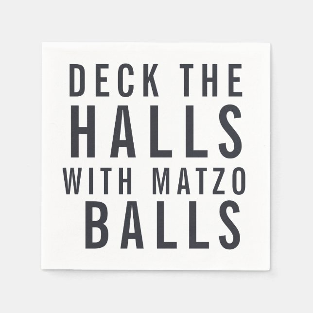 Guardanapo De Papel Deck the Halls com Matzo Balls | Hanukkah (Frente)