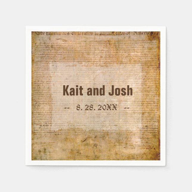 Guardanapo De Papel Declaração de Independência 📜 Parceiros Histórico (Frente)