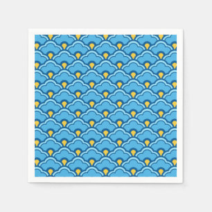 Guardanapo De Papel Deco China Scallops, Turquesa e Aqua