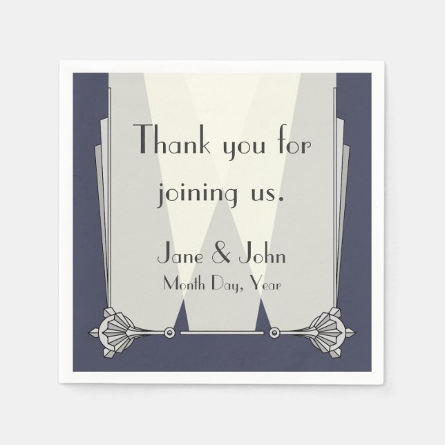 Guardanapo De Papel Deco de Arte Suave em Nápoles Azul (Frente)