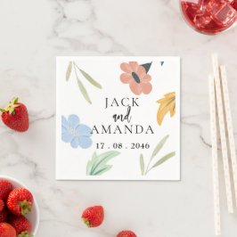 Guardanapo De Papel Decoração alegre Colorida de Casamento Floral Napk