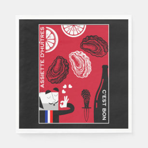 Guardanapo De Papel Decoração da cozinha do país de ostra francesa