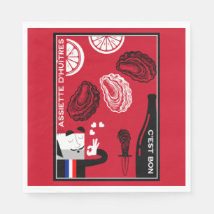 Guardanapo De Papel Decoração da cozinha do país de ostra francesa