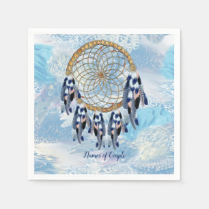 Guardanapo De Papel Decoração de Casamento do Sonho Azul Exótico