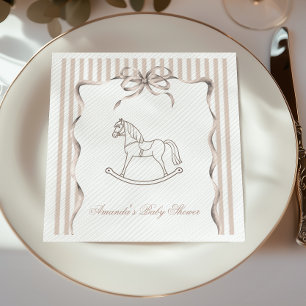 Guardanapo De Papel Decoração de Chá de Bebê Cavalo de Balanço Neutro