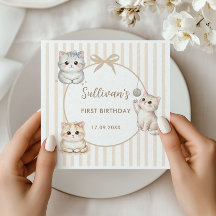 Decoração de festa de gato neutro para primeiro an