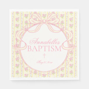 Guardanapo De Papel Decoração de Mesa de Batismo Floral Antiga Amarela