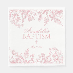 Guardanapo De Papel Decoração de mesa de batismo floral vintage em Chi