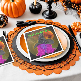 Guardanapo De Papel Decoração de Mesa de Bruxa de Halloween Sentindo-s