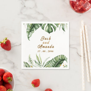 Guardanapo De Papel Decoração de Mesa de Casamento de Folha Verde de O