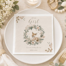 Decoração de mesa para chá de bebê It's a Girl com