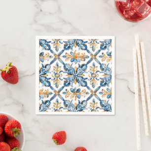 Guardanapo De Papel Decoração de Nápoles para Azulejos Azuis do Medite