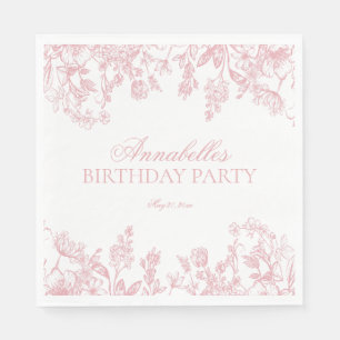 Guardanapo De Papel Decoração de Sobremesa de Aniversário Floral Vinta