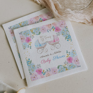 Guardanapo De Papel Decoração para Chás de Bebê Gêmeos Menino e Menina