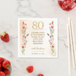 Guardanapo De Papel Decoração para Festa de Aniversário de 80 Anos Sof