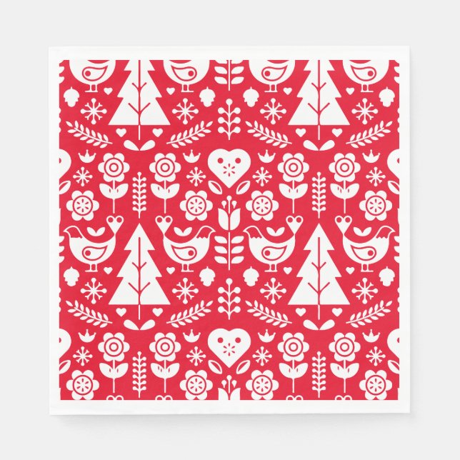 Guardanapo De Papel Decorações Nórdicas de Natal Escandinavo (Frente)