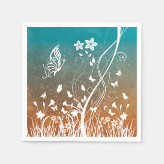 GUARDANAPO DE PAPEL DECORATIVE FLORAL BUTTERFLIMES DECORATIVO