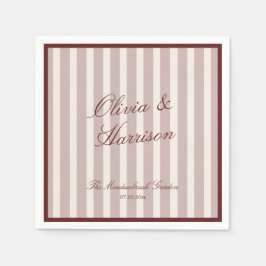 Guardanapo De Papel Deep Wine Old Money Striped Wedding Napkins