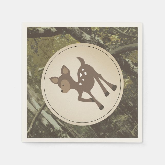 Guardanapo De Papel Deer Camo Chá de fraldas Napkins (Frente)