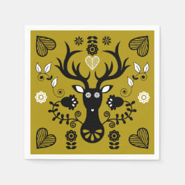 Guardanapo De Papel Deer de Arte Folclórica Moderna