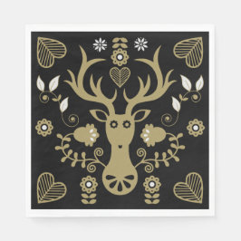 Guardanapo De Papel Deer de Arte Folclórica Moderna
