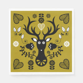 Guardanapo De Papel Deer de Arte Folclórica Moderna