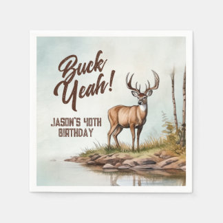 Guardanapo De Papel Deer Hunting Buck Yeah 40th Birthday