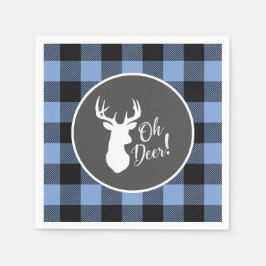 Guardanapo De Papel Deer Hunting Lodge Chá de fraldas Antlers Boy Blue