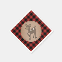 Guardanapo De Papel Deer Lumberjack Xadrez Chá de fraldas Napkins