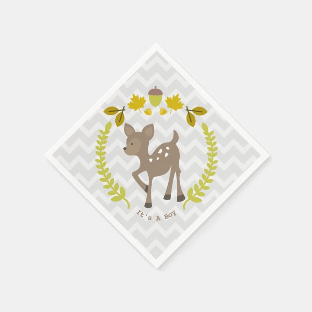 Guardanapo De Papel Deer Modern Chá de fraldas Napkins (Canto)