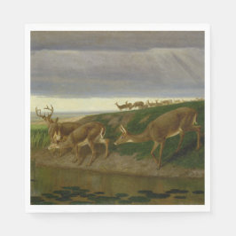 Guardanapo De Papel Deer on the Prairie (por William Holbrook Beard)