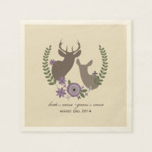 Deer + Purple Floral Wedkins