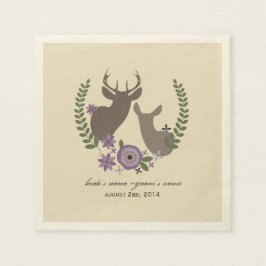Guardanapo De Papel Deer + Purple Floral Wedkins